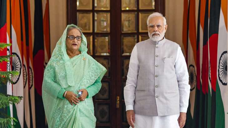 Bangladesh Prime Minister Sheikh Hasina with his Indian