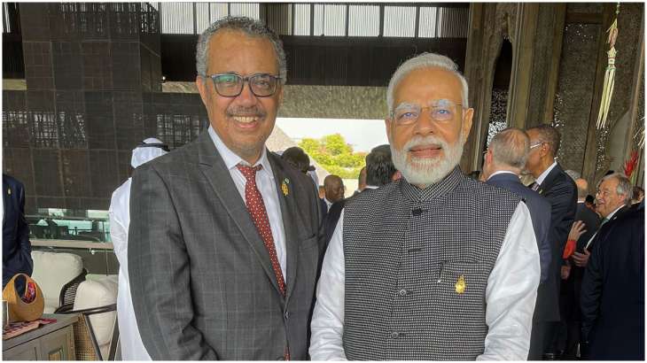 WHO chief Tedros Adhanom Ghebreyesus with Prime Minister
