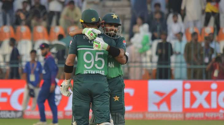 Babar Azam and Iftikhar Ahmed against Nepal in Asia Cup