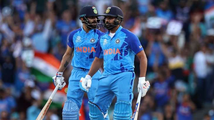 Rohit Sharma and Virat Kohli during the T20 World Cup