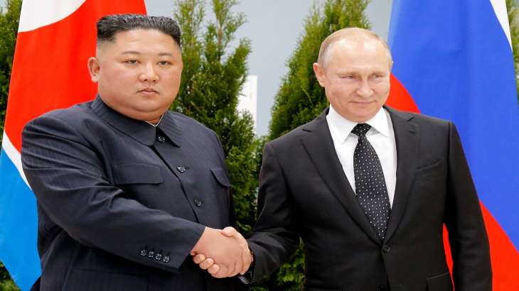 North Korea's leader Kim Jong Un with Russian President