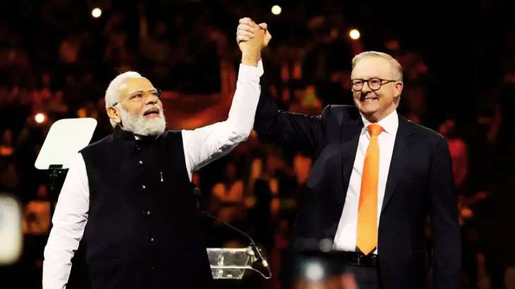 Australian Prime Minister Anthony Albanese with his Indian