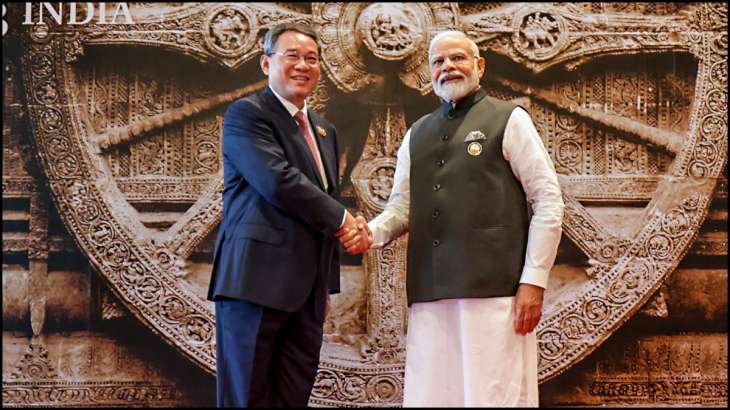 Chinese Premier Li Qiang with Prime Minister Narendra Modi