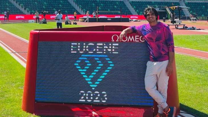 Neeraj Chopra at Diamond League final event in Eugene,