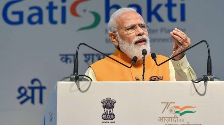 Prime Minister Narendra Modi addresses the launch of the PM