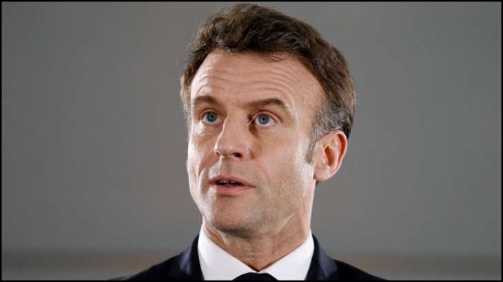 French President Emmanuel Macron during a working meeting