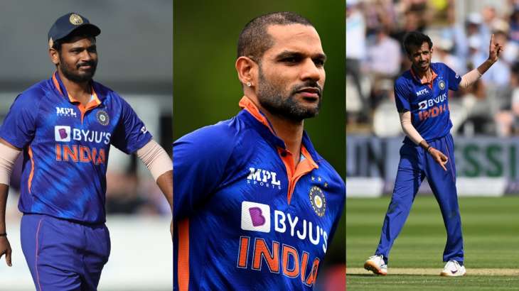 Sanju Samson, Shikhar Dhawan and Yuzvendra Chahal