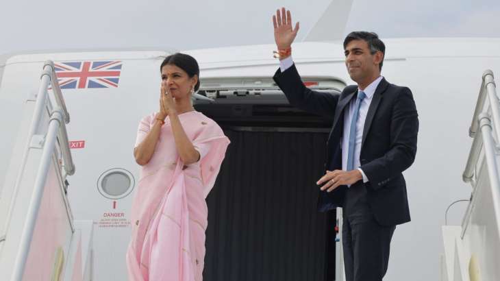 UK PM Rishi Sunak and his wife Akshata Murty 