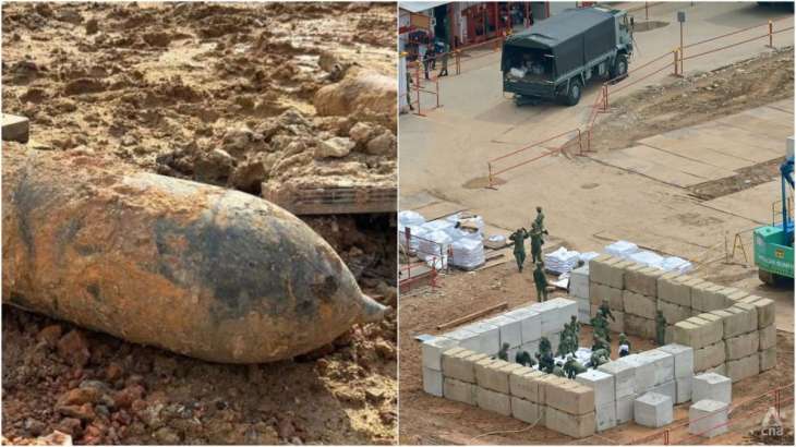 100 kg World War II aerial bomb and the site where it was