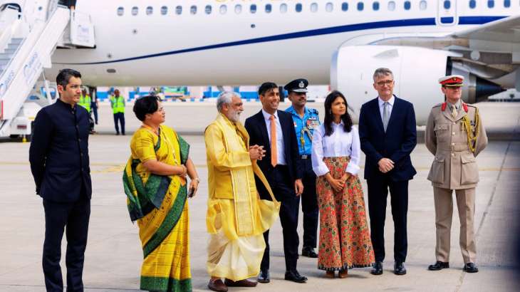 UK PM Rishi Sunak at Delhi Airport