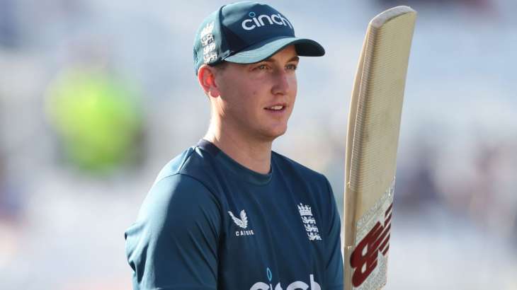 Harry Brook during the T20I match against New Zealand on