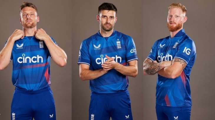 England players in their new ODI jersey