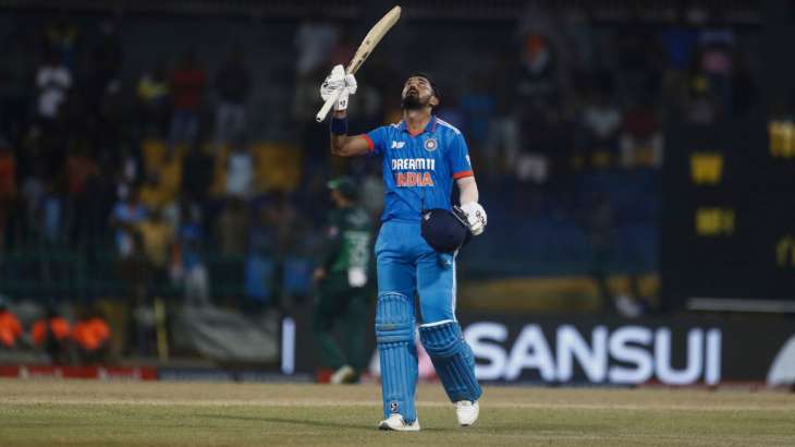 KL Rahul celebrates his fifty vs Pakistan in Asia Cup match