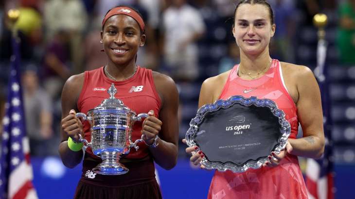 Coco Gauff and Aryna Sabalenka at US Open 2023 on Sep 9,