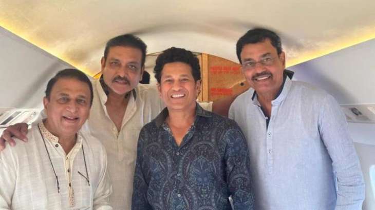 Sunil Gavaskar, Ravi Shastri, Sachin Tendulkar and Dilip Vengsarkar