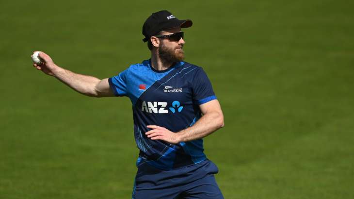 Kane Williamson practising at New Zealand camp in England