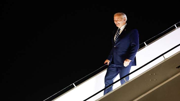 United States President Joe Biden arrives in India for G20