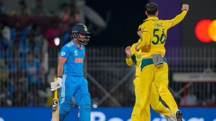 Ishan Kishan was dismissed for a golden duck by Australian