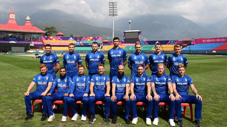 England cricket team posed ahead of their second World Cup