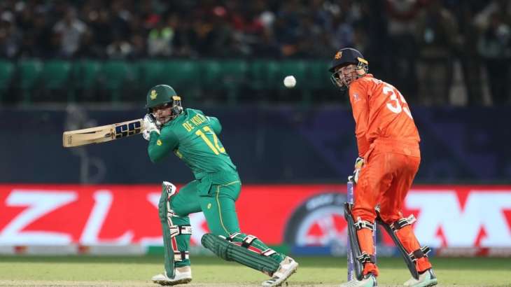 Quinton de Kock vs Netherlands in World Cup match on