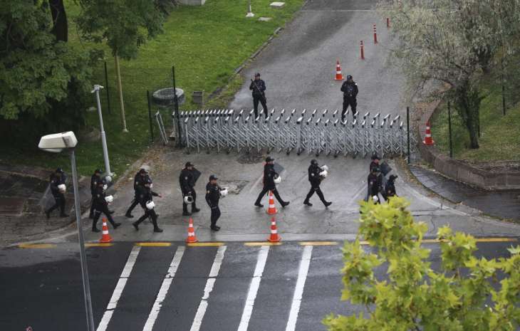 Turkish police at the site of the suicide attack in Ankara