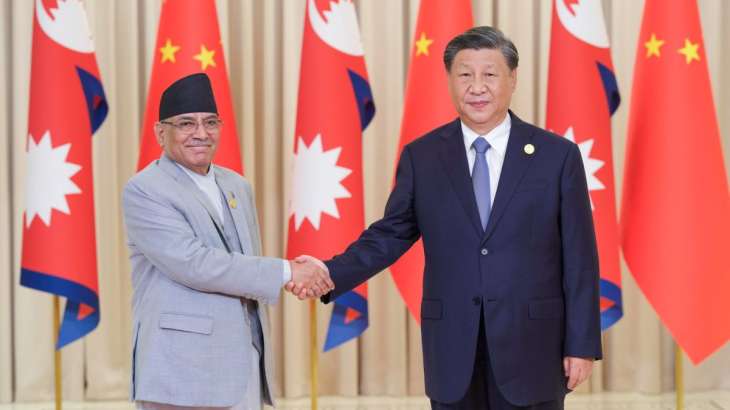 Chinese President Xi Jinping meets Nepal Prime Minister