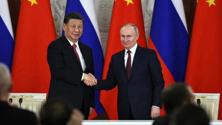 Russian President Vladimir Putin with his Chinese