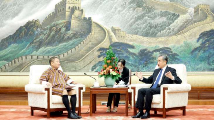 Chinese foreign minister Wang Yi Bhutan's foreign minister