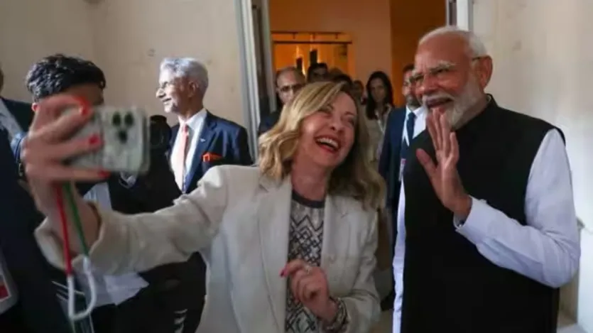 PM Modi and Italian Prime Minister Giorgia Meloni clicked a selfie on the sidelines of the G7 Summit, which was held in Italy from June 13 to June 15.