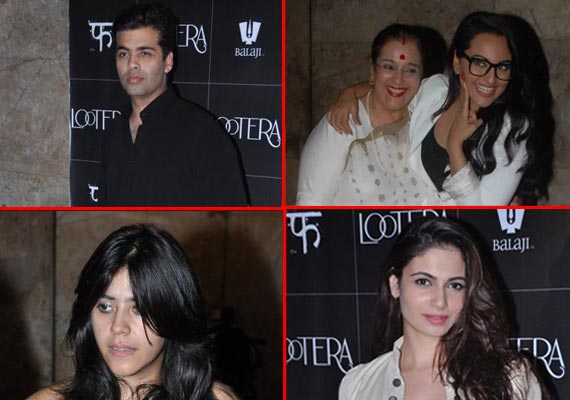sonakshi ranveer karan johar zoya akhtar attended special screening of lootera view pics