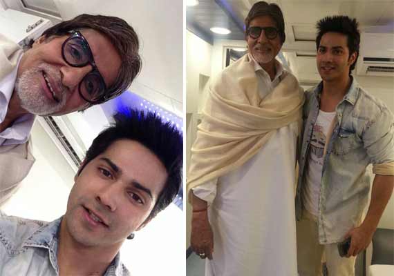 When Varun Dhawan met Big B and took a selfie with him (view pics)