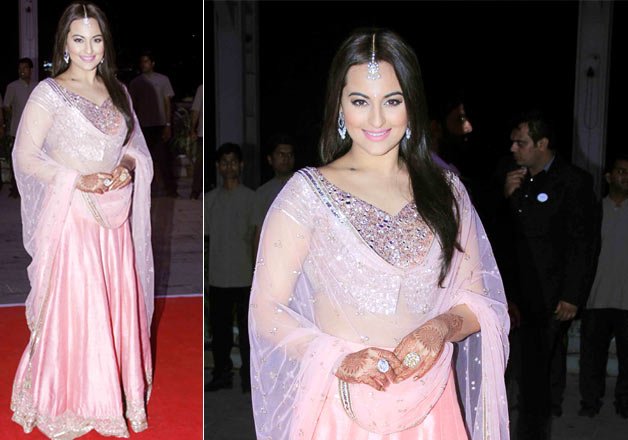 Sonakshi Sinha stuns in Manish Malhotra lehenga at brother's reception (see pics)