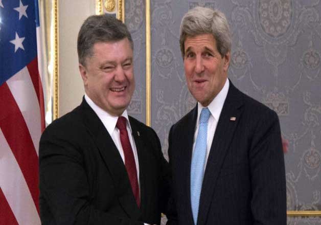 poroshenko kerry stress diplomatic solution to ukraine conflict