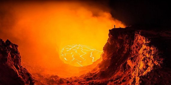 inside an active volcano