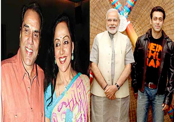 salman dharmendra shatrughan hema attend modi swearing in