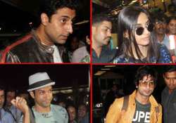 abhishek sonam shahid farhan leave for iifa 2013 view pics