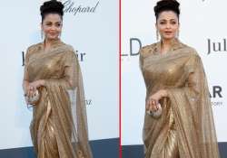 aishwarya rai glitters in golden saree at cannes view pics