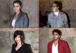 amitabh bachchan alia farhan at d day special screening view pics