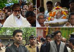 amitabh bachchan karan johar anupam kher attended pran s funeral view pics