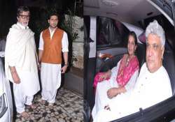 amitabh bachchan abhishek bachchan spotted at shaad ali s eid party view pics