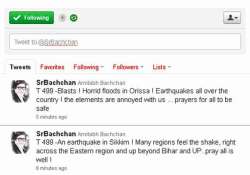 amitabh tweets on earthquake