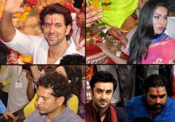 hrithik sachin veena ranbir offer prayers at lalbaugcha raja view pics