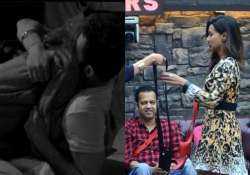 bigg boss 8 halla bol day 11 karishma upen s kiss saga continues sana turns into champion see pics