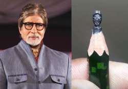 artist carves amitabh bachchan s sculpture on pencil lead view pics