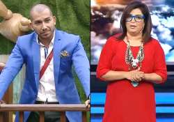 bigg boss weekend ka halla bol ali misbehaves with farah khan sambhavana saved from eviction