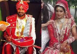 in pics harbhajan singh and geeta basra s stunning wedding day look