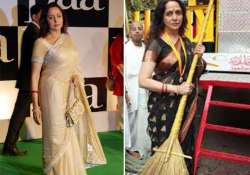 hema malini picks up the broom to clean vrindavan