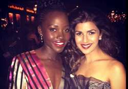 nimrat kaur poses with super inspiring lupita nyong o