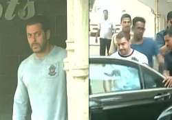 salman khan s best friend aamir khan arrives to meet him see pics