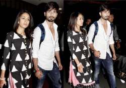 newlywed shahid kapoor mira rajput spotted hand in hand at mumbai airport view pics